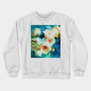 White single petal Rose Crewneck Sweatshirt